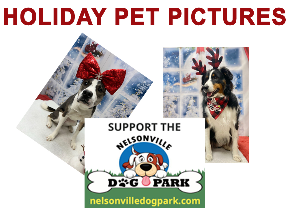 Nelsonville Dog Park holiday pet picture fundraising event, Sat